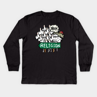 Anti Religion Atheist Sheep Kids Long Sleeve T-Shirt